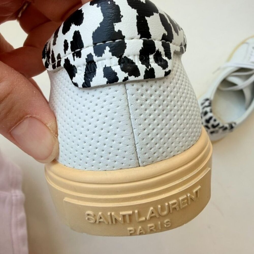 Saint Laurent Low-Top Lace-Up Sneakers White Women’s Size 37 - Picture 7 of 14
